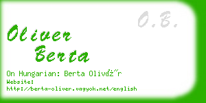 oliver berta business card